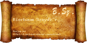 Bierbaum Szevér névjegykártya